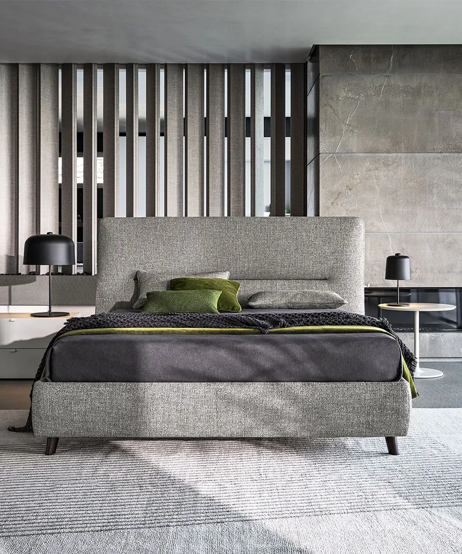 Letto matrimoniale De-Light con testiera imbottita