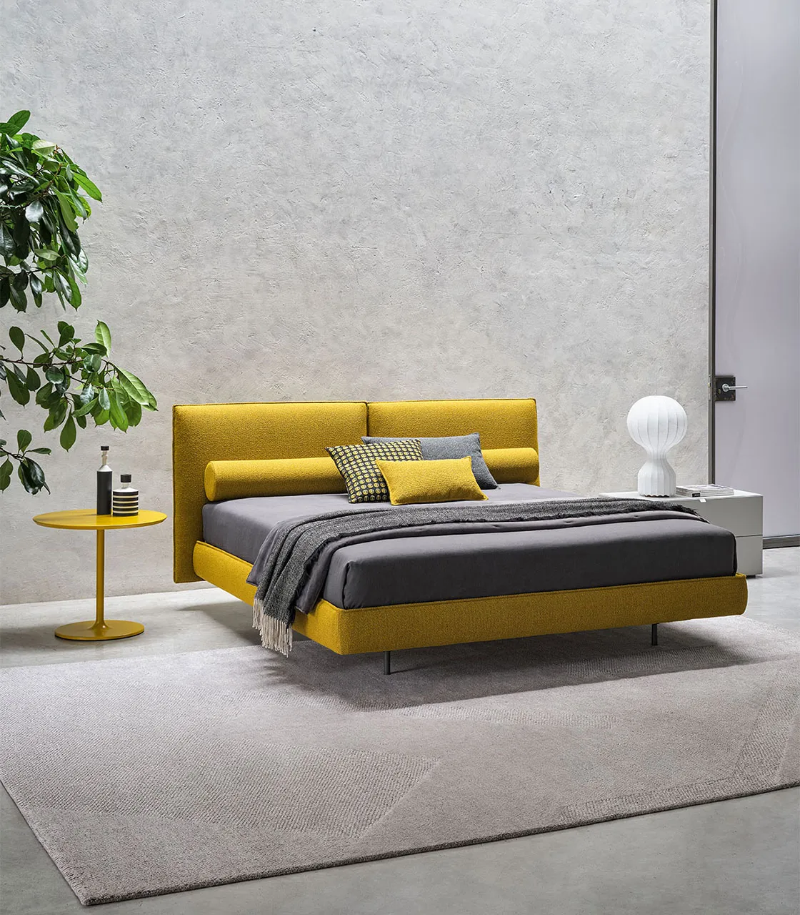 LOGAN by Twils - fabric double bed with upholstered headboard