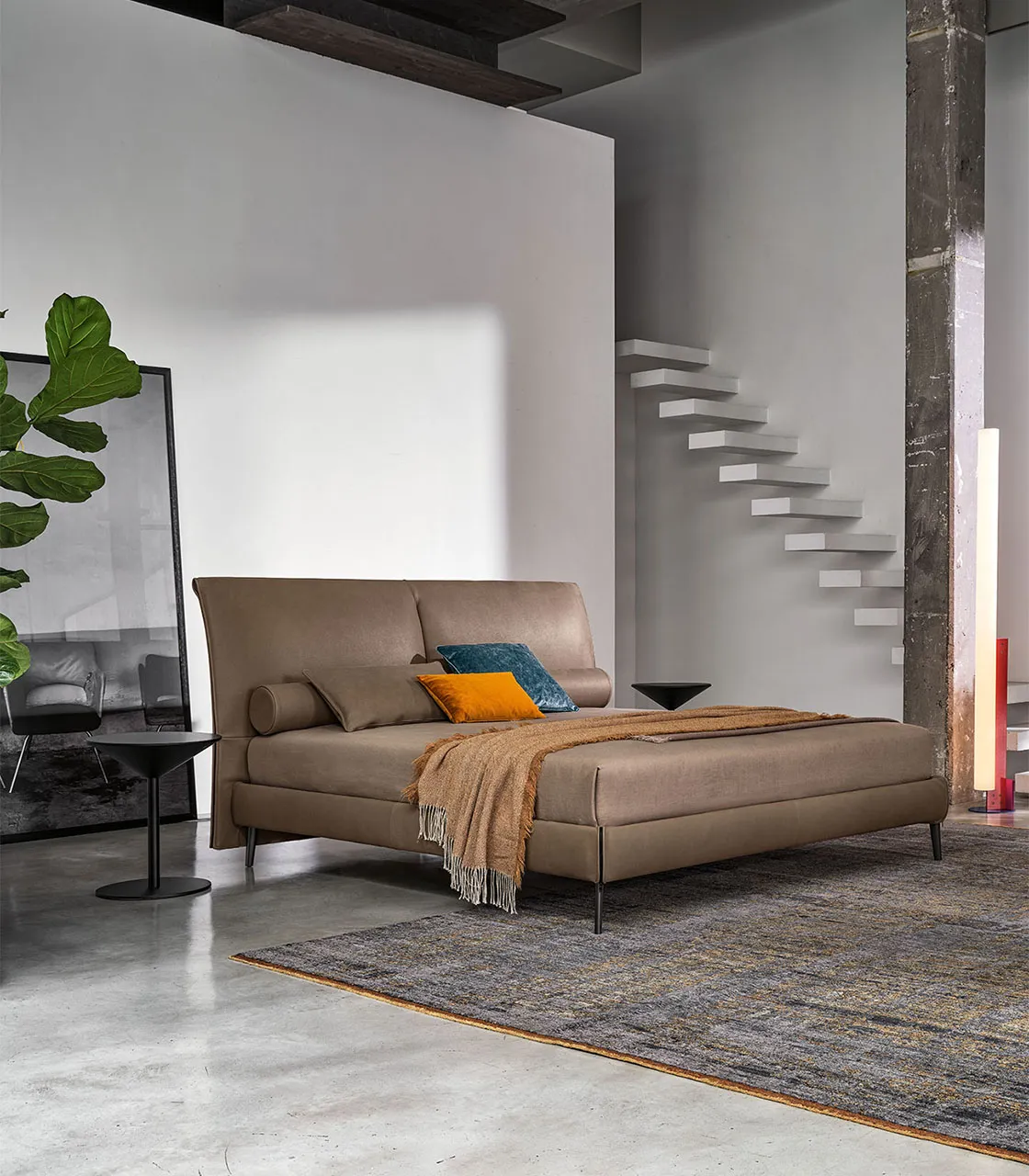 Letto matrimoniale con testiera imbottita SAIL by Twils