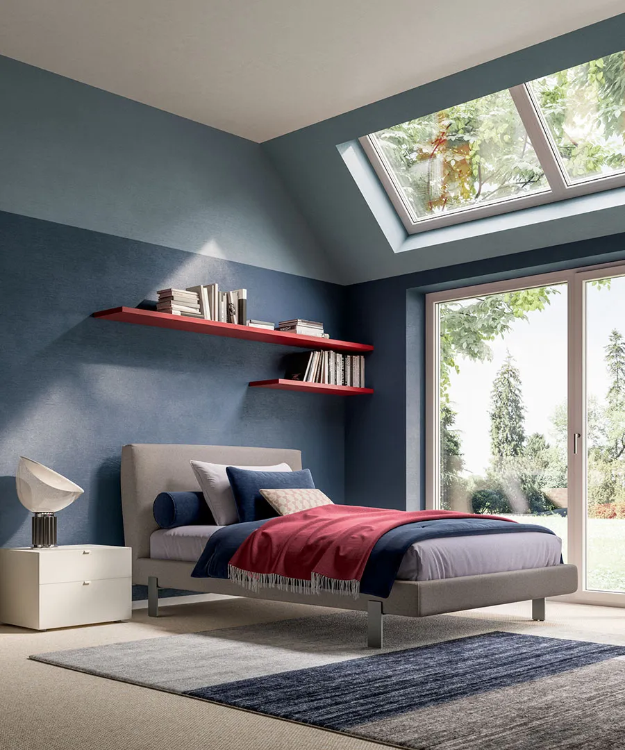 Letto singolo Max con testiera imbottita